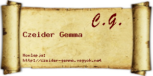 Czeider Gemma névjegykártya
